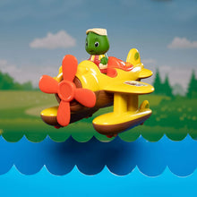 Load image into Gallery viewer, Timber Tots Toy Vehicles Bundle: Seaplane, Side Car, and Quad ATV &amp; Exclusive Myriads Drawstring Bag