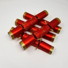 Load image into Gallery viewer, Robin Reed English Holiday Christmas Crackers, Pack of 8 x 10" - Red Floral Glitter