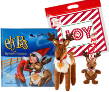 Load image into Gallery viewer, The Elf On The Shelf Set: Elf Pet Reindeer &amp; Plushee Reindeer Clip On with Exclusive Joy Travel Bag