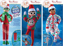Load image into Gallery viewer, The Elf on the Shelf Claus Couture Set of 3: Holiday Hipster, Groovy Greetings Hoodie, and Wonderland Onesie (Elf Not Included)