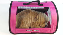 Load image into Gallery viewer, Perfect Petzzz Huggable Pug Puppy with Pink Tote For Plush Breathing Pet and Dog Food, Treats, and Chew Toy