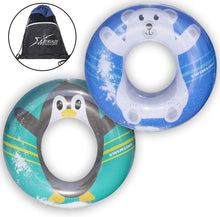 Load image into Gallery viewer, Swimline 40" Inflatable Pool Float 2-Pack: Penguin &amp; Polar Bear Flurry Rings Transparent Snow Effect