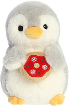 Load image into Gallery viewer, Aurora Pompom Holiday Penguin Plush - Holiday Donut, 8"