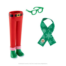Load image into Gallery viewer, The Elf on the Shelf Magical Standing Power Set of Accessories for Scout Elf: Tiny Tidings Ballerina Tutu and Hipster, with Joy Bag