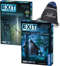 Load image into Gallery viewer, Exit: The Game Set of 2: The Abandoned Cabin and Return to The Abandoned Cabin with Exclusive Myriads Drawstring Bag