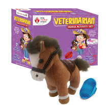 Load image into Gallery viewer, Little Medical School Veterinarian Horse Activity Set - Comes With Real Stethoscope
