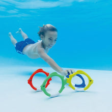 Load image into Gallery viewer, Intex 55504 Water Sports 4 Piece Underwater Diving Fun Rings, One Size, Multi