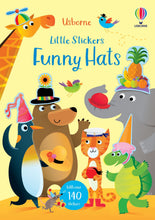 Load image into Gallery viewer, Usborne Little Stickers Funny Hats Paperback Book
