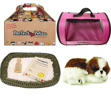 Load image into Gallery viewer, Perfect Petzzz Sleeping Shih Tzu Plush with Pink Tote For Plush Breathing Pet