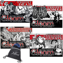 Load image into Gallery viewer, Gloom Card Games Expansions: Unhappy Homes, Unwelcome Guests, Unfortunate Expeditions, Unquiet Dead