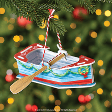 Load image into Gallery viewer, Elf on the Shelf Orna-Moments Paper Craft Ornament Set: Tractor, Rowboat, Elf Racer and Snowmobile