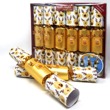 Load image into Gallery viewer, Robin Reed English Holiday Christmas Crackers, Set of 6 (13") - Gold Racing Reindeer