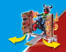 Load image into Gallery viewer, PLAYMOBIL Stunt Show Motocross with Fiery Wall