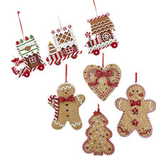 Load image into Gallery viewer, Kurt Adler Gingerbeard Christmas Ornament Assortment Set of 7