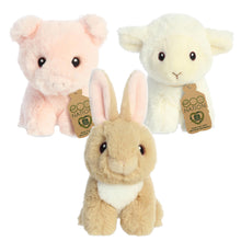 Load image into Gallery viewer, Aurora Mini Easter Plush Set of 3: 5" Lamb, Tan Bunny, and Pig with Drawstring Bag