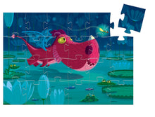 Load image into Gallery viewer, Djeco Edmond The Dragon Silhouette Jigsaw 24-Piece Puzzle 16" x 12"