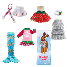 Load image into Gallery viewer, The Elf on the Shelf Claus Couture Scout Elf Girl Mega Pack: 6 Outfits for Fun Holiday Scenes, and Exclusive Joy Travel Bag