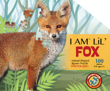Load image into Gallery viewer, Madd Capp Puzzles Jr. - I AM LiL' FOX Animal-Shaped Jigsaw Puzzle, 100 Pieces