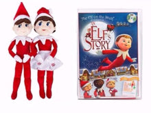 Load image into Gallery viewer, Elf on the Shelf: A Christmas Tradition Light Tone Boy and Girl 17" Plushee Pal &amp; An Elf Story DVD
