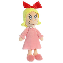 Load image into Gallery viewer, Aurora Dr. Seuss Set of 2 Plush: 14" Bunny Grinch and 12" Cindy Lou Who, with Myriads Drawstring Bag