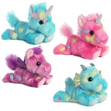 Load image into Gallery viewer, Aurora Set 4 Beanbag Plushies Bright Fancies: Pegasus, Blueberryripple &amp; Jellyroll Unicorns, Dragon