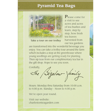 Load image into Gallery viewer, Charleston Tea Garden Wadmalaw Island Green Tea Pyramids 12 Teabags