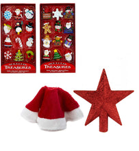 Load image into Gallery viewer, Kurt Adler Mini Christmas Tree Decoration Set: 24-Piece Mini Ornaments with Hangers, Tree Skirt, and Red Tree Topper