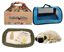 Load image into Gallery viewer, Perfect Petzzz Huggable Plush Toy Pug with Blue Tote For Plush Breathing Pet