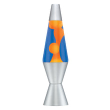 Load image into Gallery viewer, Schylling Lava Lamp Orange and Blue with Silver Base 14.5"