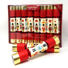 Load image into Gallery viewer, Robin Reed English Holiday Red Nutcracker Christmas Crackers, Set of 8 (10")
