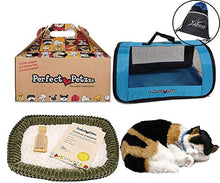 Load image into Gallery viewer, Perfect Petzzz Calico Cat Soft Toy Blue Tote Plush Breathing Pet Myriads Drawstring Bag