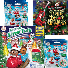 Load image into Gallery viewer, The Elf on the Shelf Advent Bundle: The Elf on the Shelf North Pole Advent Train, Night Before Christmas Storybook, and 4 Mystery Elf Pets Mini Figures