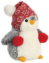 Load image into Gallery viewer, Aurora Plush 9" Pompom Penguin Winter Outfits 3 Pack: Checkered Hat, Pom Hat, and Scarf